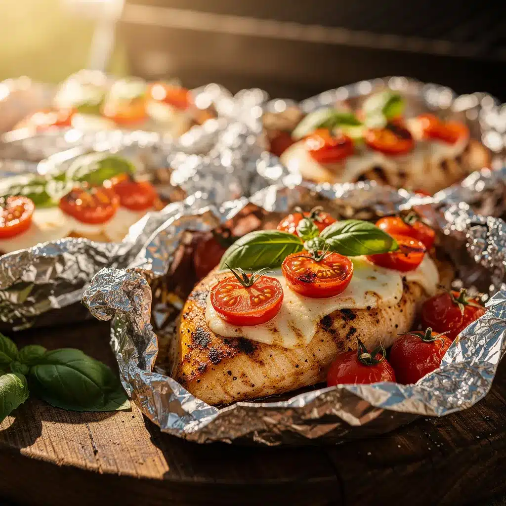 caprese chicken foil packets preparation steps