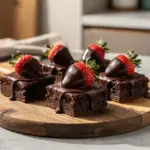 chocolate covered strawberry brownies - featured image