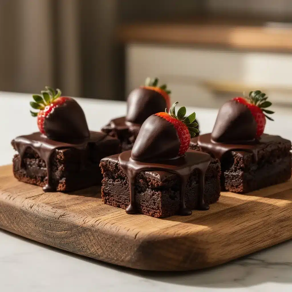 chocolate covered strawberry brownies preparation steps