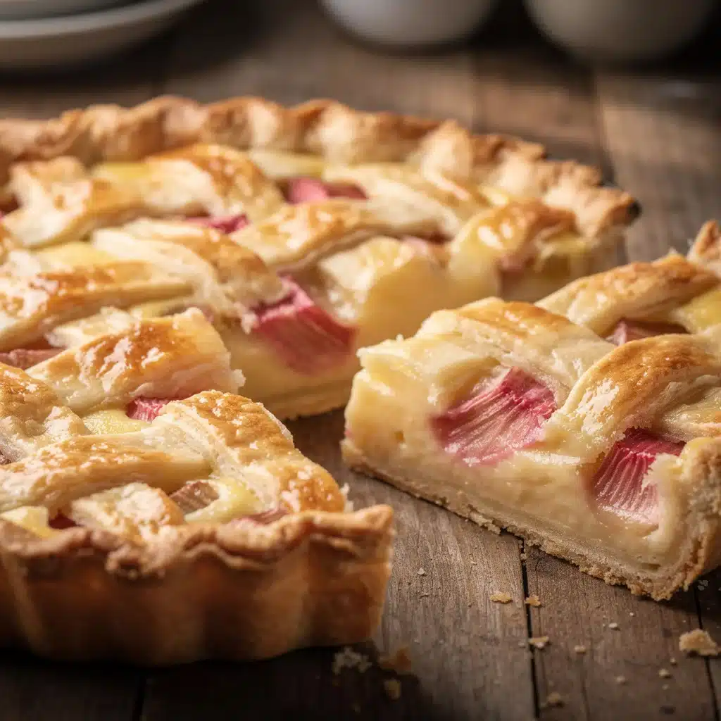 classic rhubarb custard pie - featured image