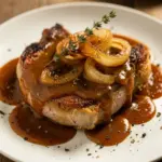 cozy smothered pork chops - featured image