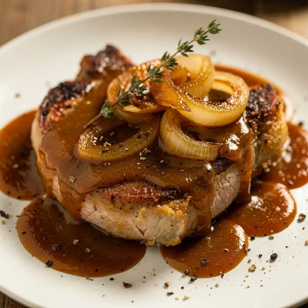cozy smothered pork chops - featured image