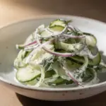 creamy cucumber dill salad - featured image