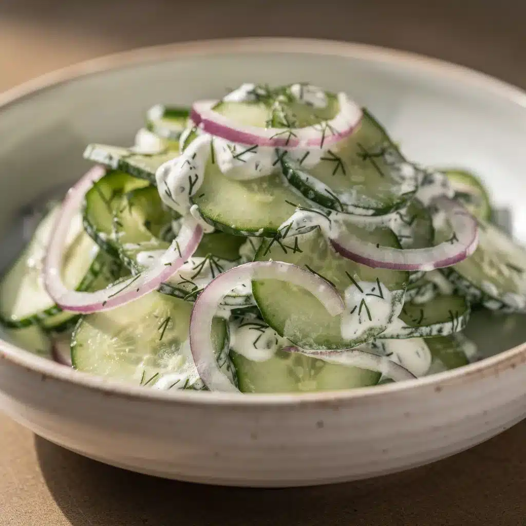 creamy cucumber dill salad preparation steps