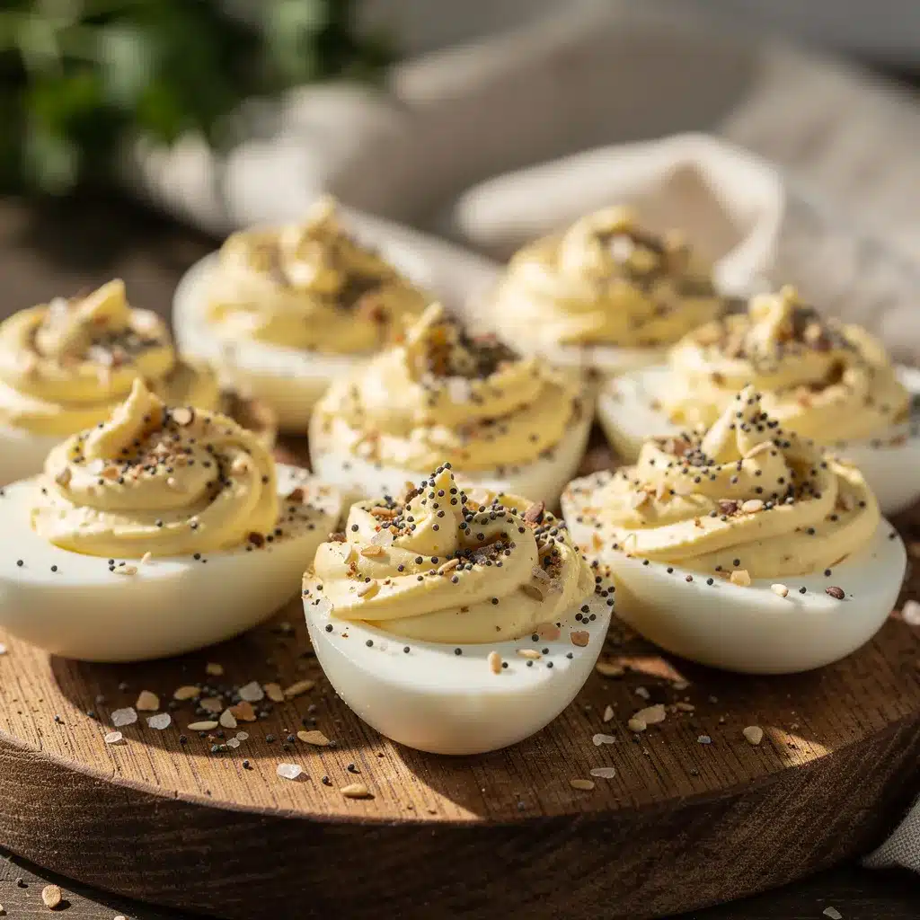 creamy everything bagel deviled eggs preparation steps