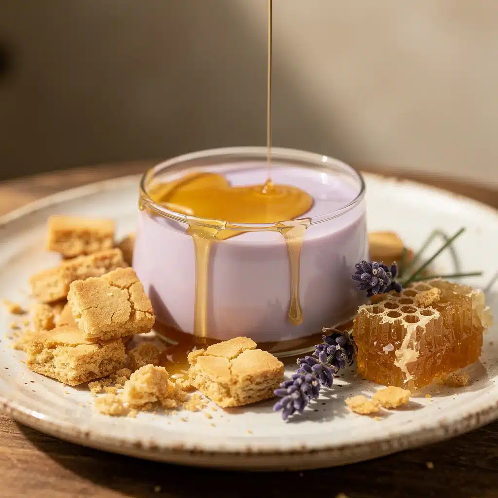 creamy lavender honey panna cotta - featured image