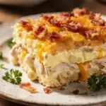creamy million dollar chicken casserole - featured image
