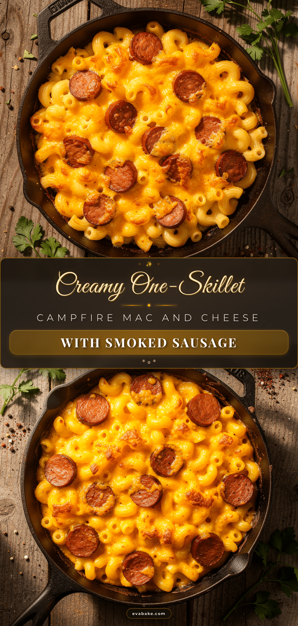 creamy one-skillet campfire mac and cheese with smoked sausage recipe