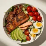crispy blackened salmon cobb salad - featured image