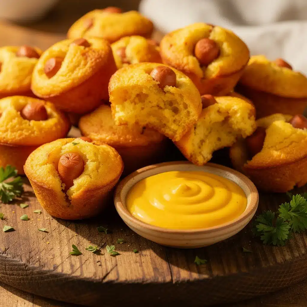 crispy mini corn dog muffins - featured image