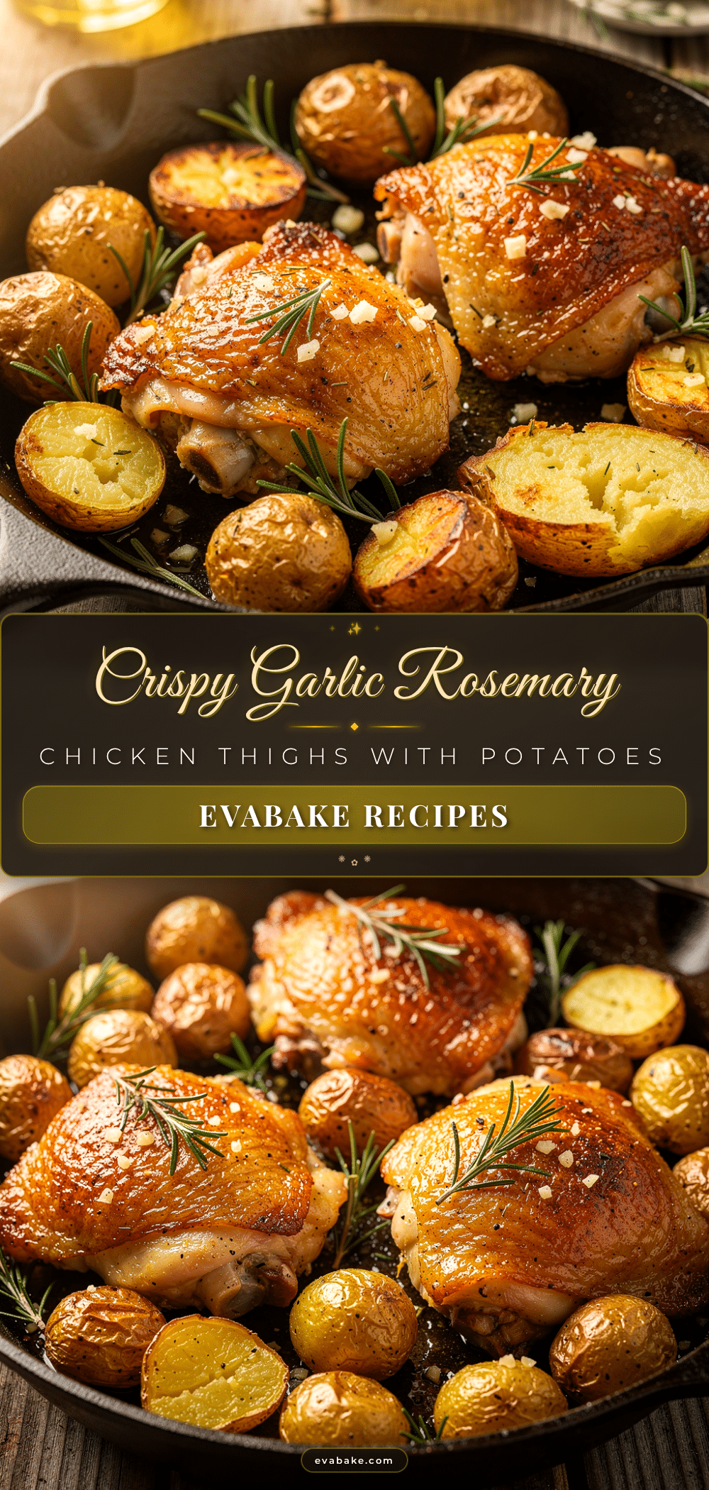 crispy one-pan garlic rosemary chicken thighs recipe