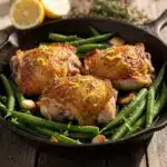 crispy one-pan lemon pepper chicken thighs - featured image
