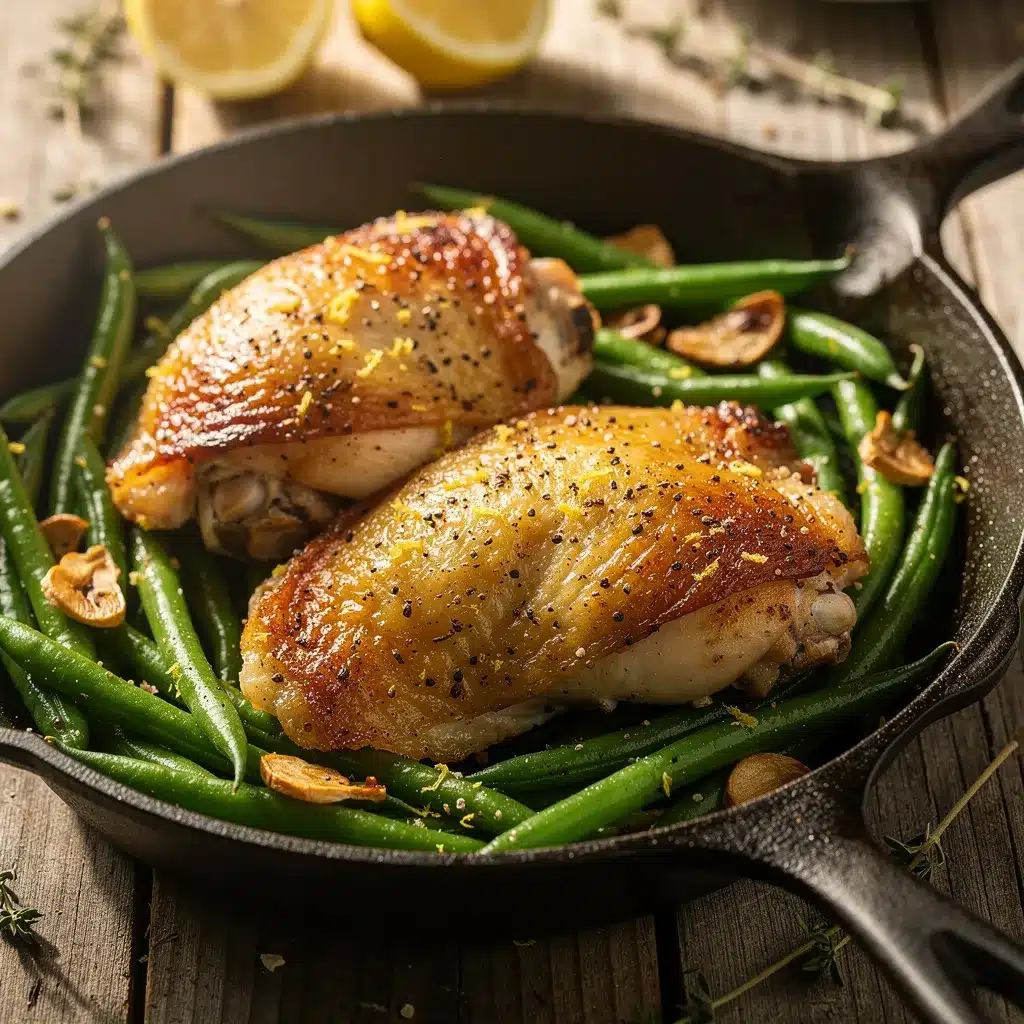 crispy one-pan lemon pepper chicken thighs preparation steps