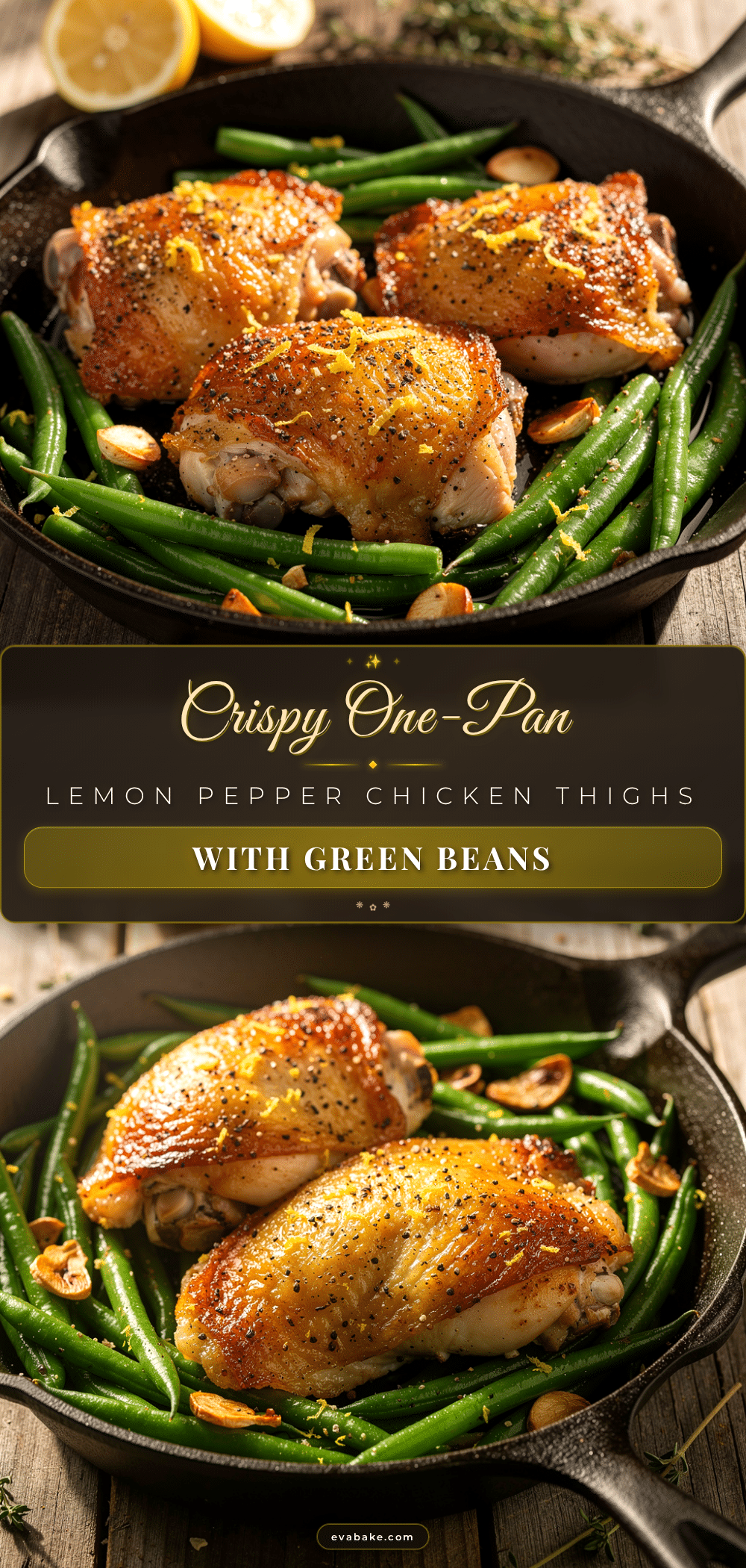 crispy one-pan lemon pepper chicken thighs recipe
