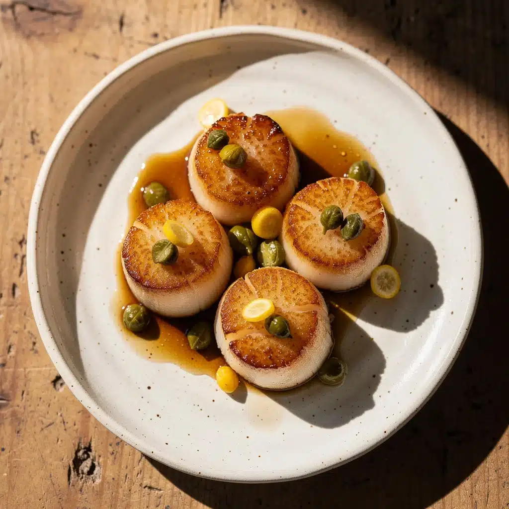 crispy pan-seared scallops - featured image