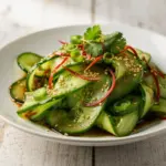 fresh asian sesame cucumber salad - featured image