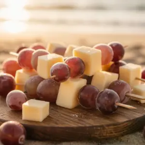 frozen grape and cheese skewers - featured image
