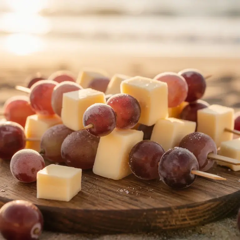 frozen grape and cheese skewers - featured image