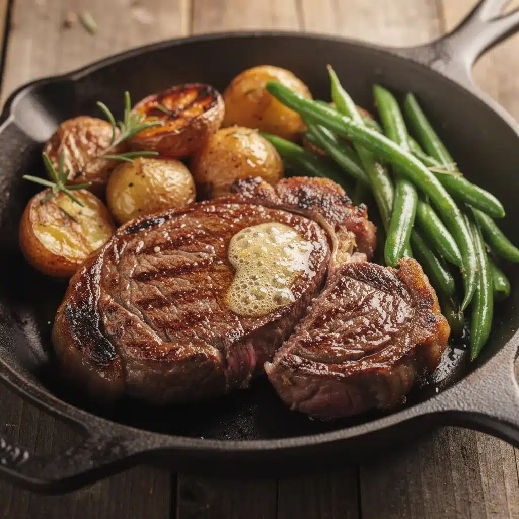 garlic butter skillet steak preparation steps
