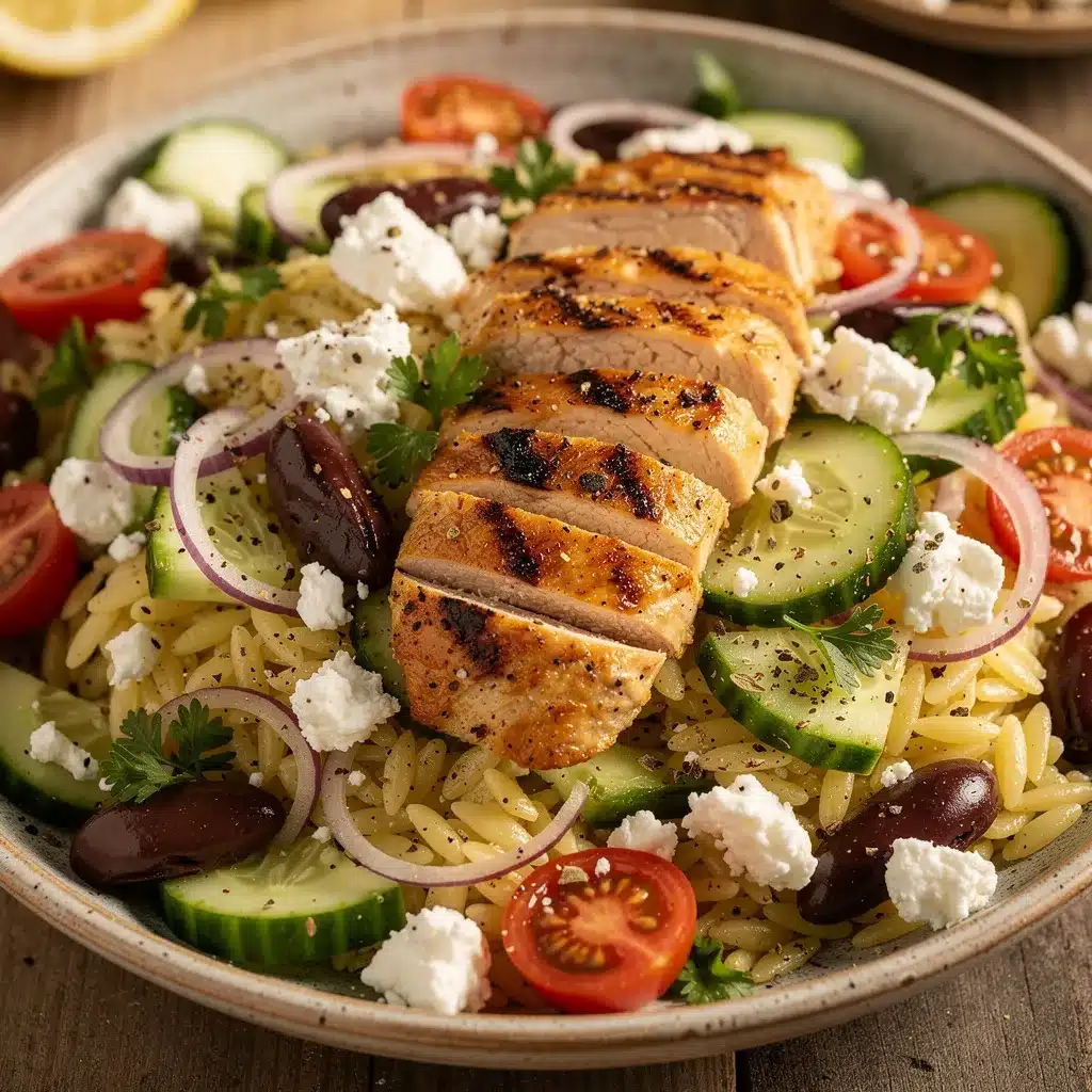 Greek Lemon Orzo Salad preparation steps