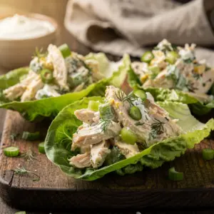 Greek Yogurt Chicken Salad Lettuce Cups - featured image