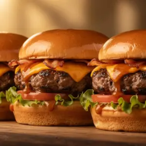 grilled bbq bacon cheeseburger sliders - featured image