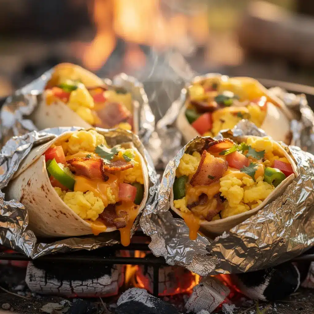 hobo foil packet breakfast burritos preparation steps