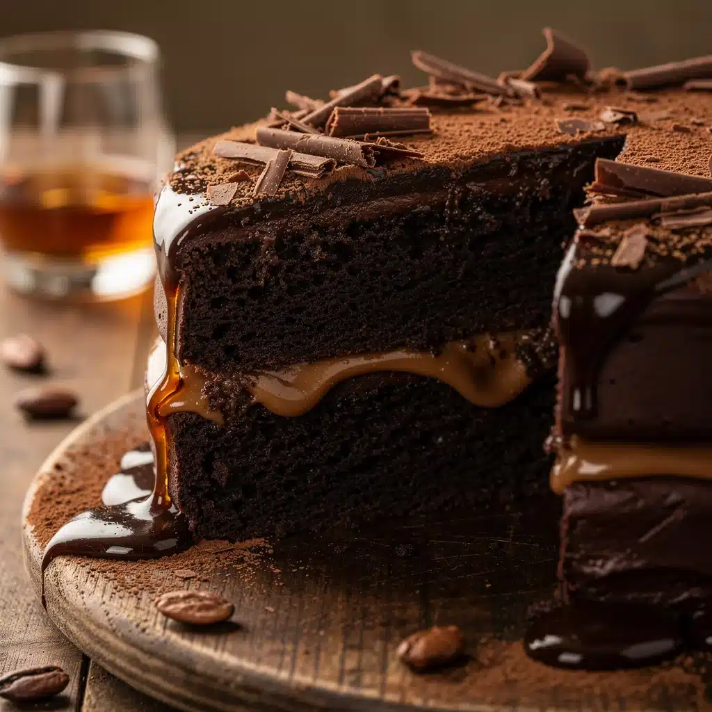 jack daniels chocolate layer cake - featured image