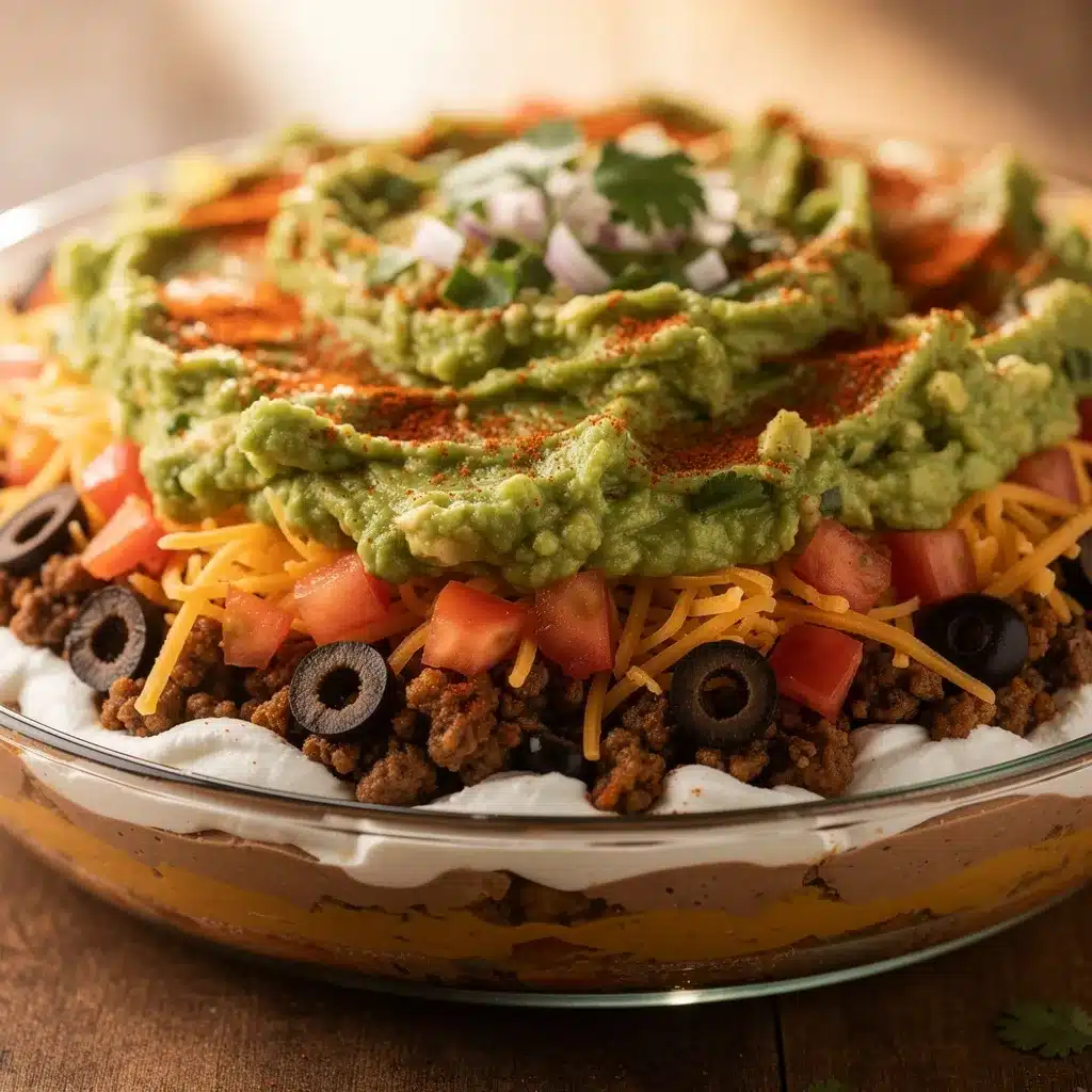 layered taco dip preparation steps