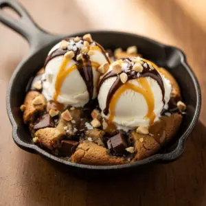 mini cast iron skillet cookie sundae - featured image