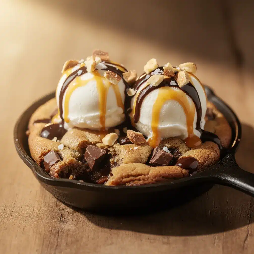 mini cast iron skillet cookie sundae preparation steps