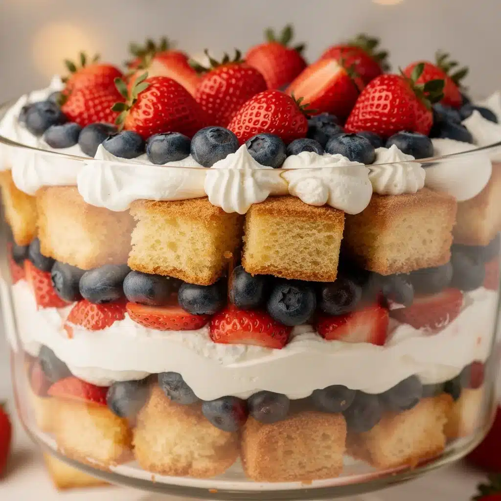 patriotic layered berry trifle - featured image
