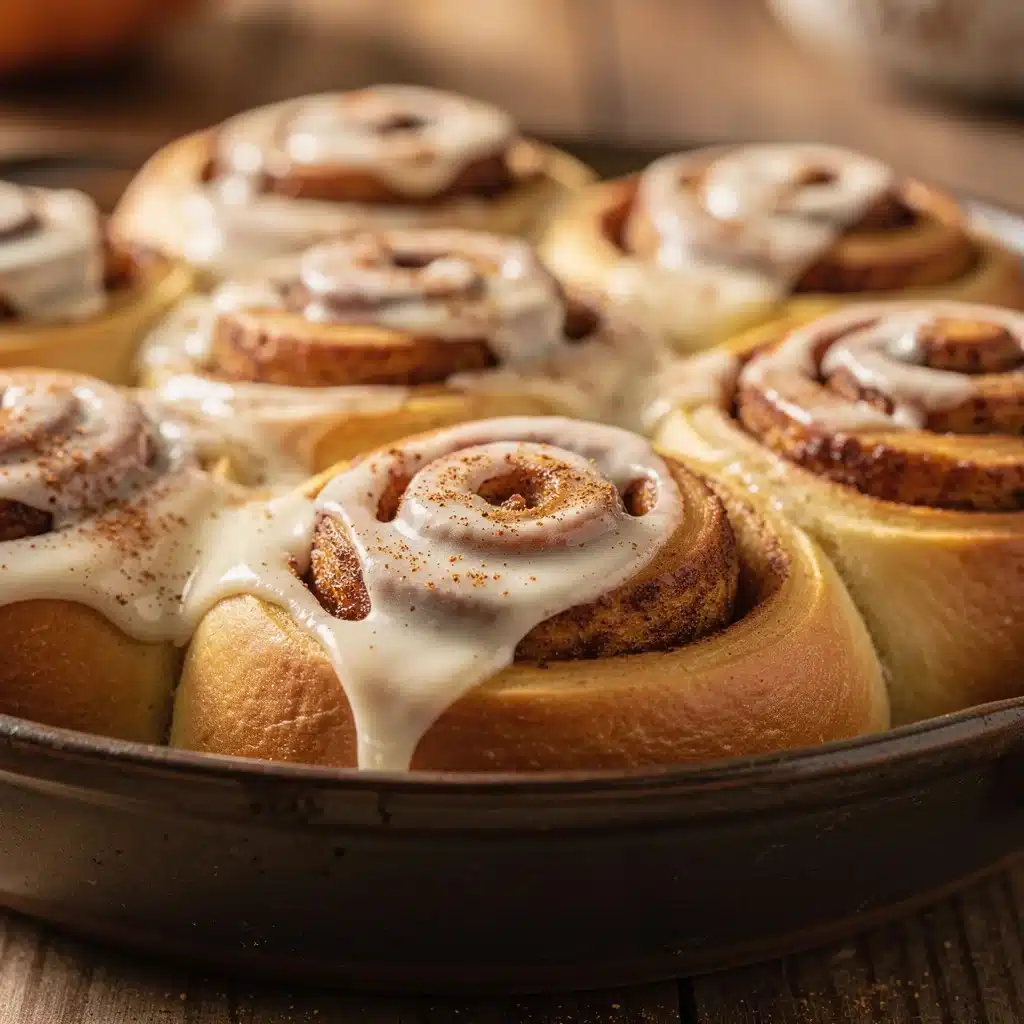 pumpkin spice cinnamon roll bake - featured image