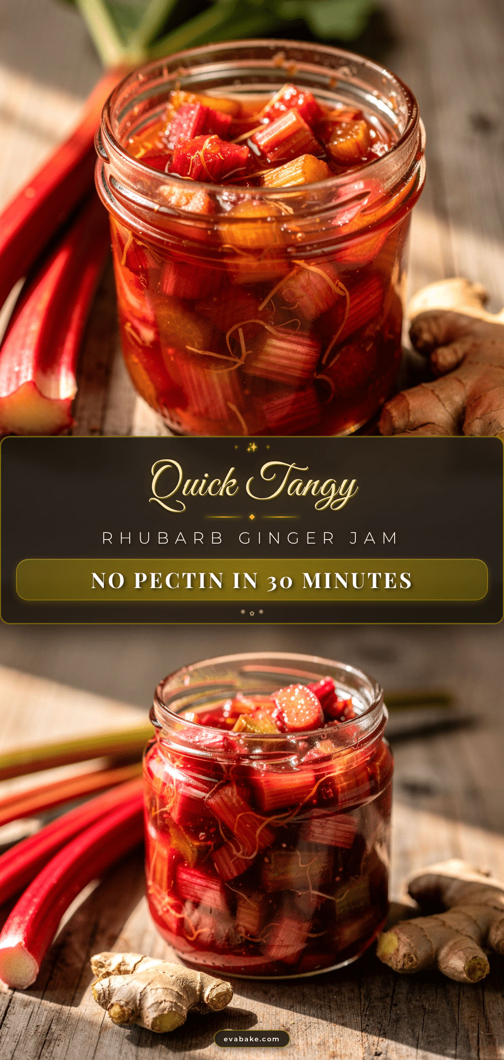 quick tangy rhubarb ginger jam recipe