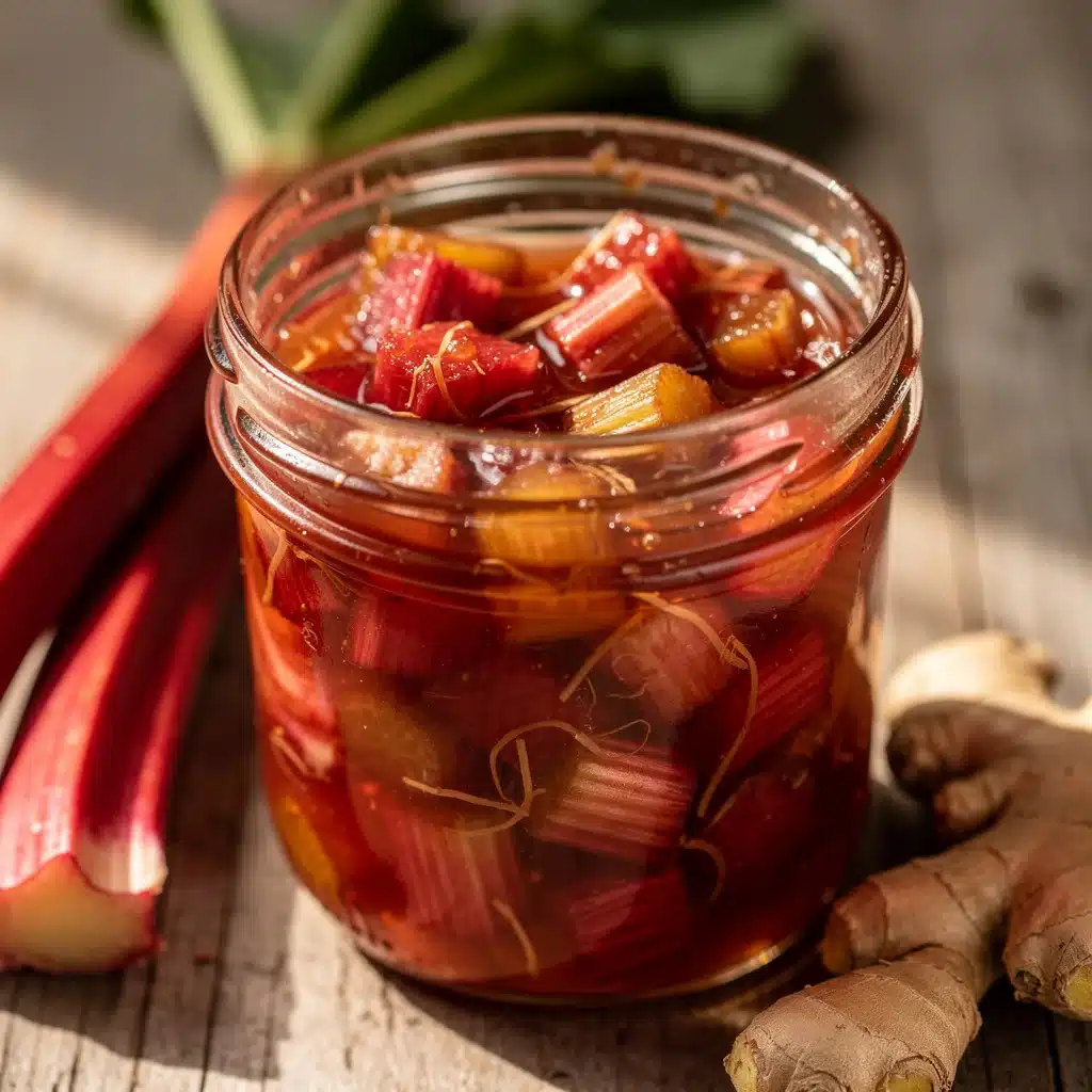quick tangy rhubarb ginger jam - featured image