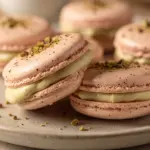 rose water pistachio macarons - featured image