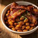 smoky bourbon baked beans - featured image