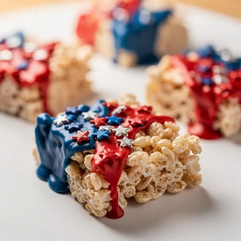 star-spangled Rice Krispie treats preparation steps