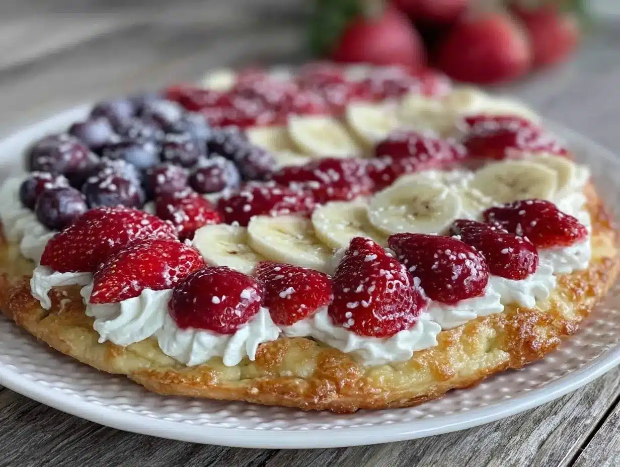 american flag fruit pizza preparation steps