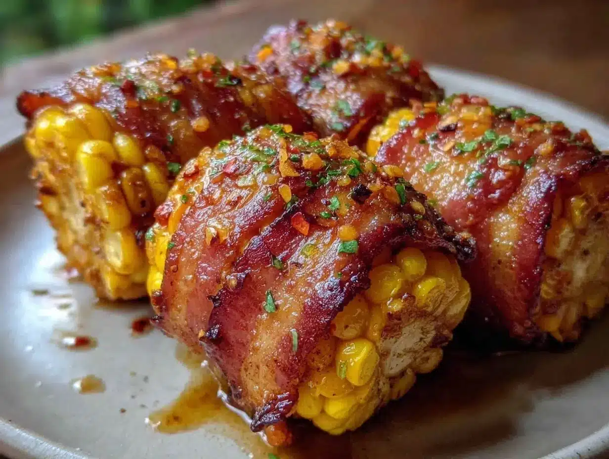 bacon-wrapped grilled corn preparation steps