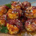bacon-wrapped grilled shrimp skewers - featured image