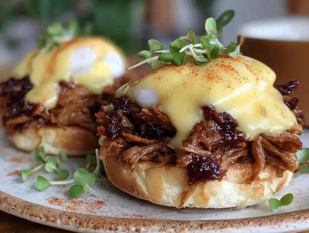 BBQ pulled pork benedict - featured image