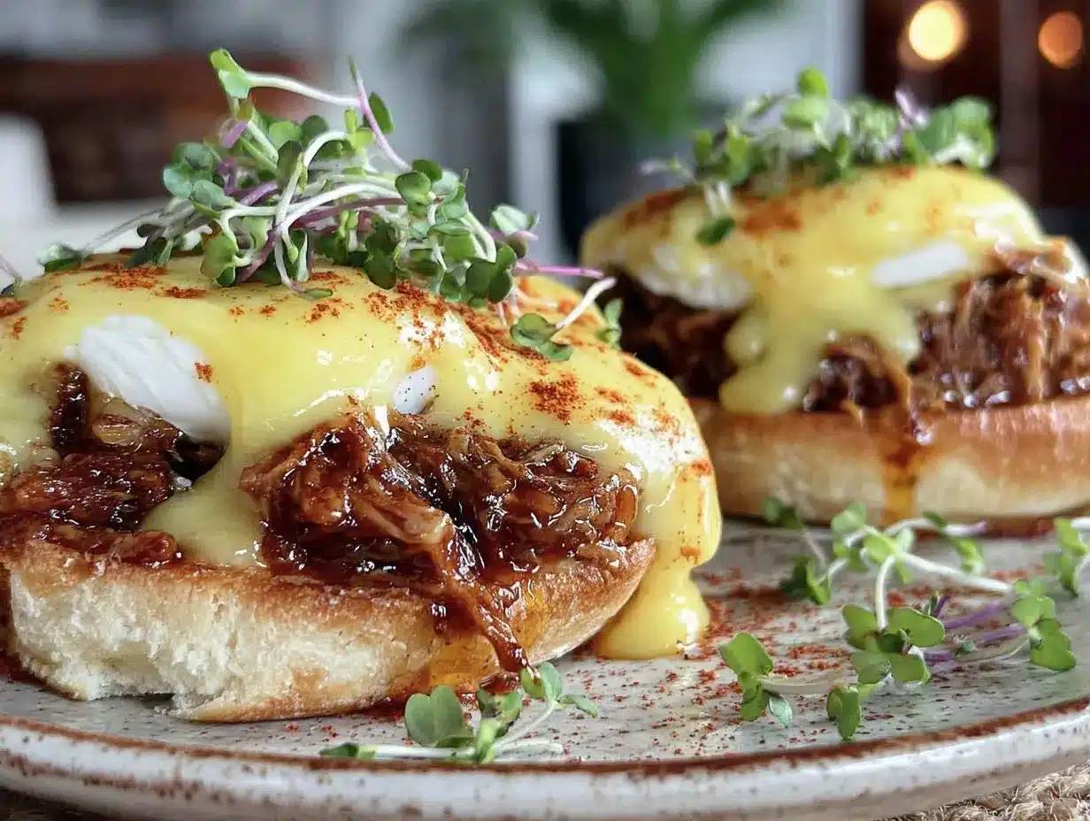 BBQ pulled pork benedict preparation steps