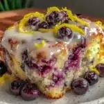 blueberry lemon poke cake - featured image