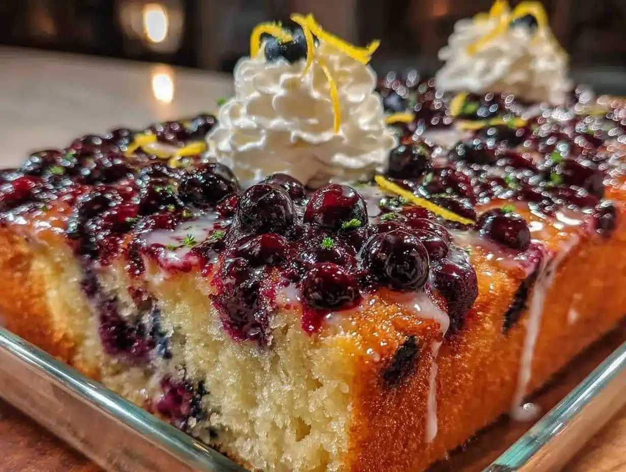 blueberry lemon poke cake preparation steps