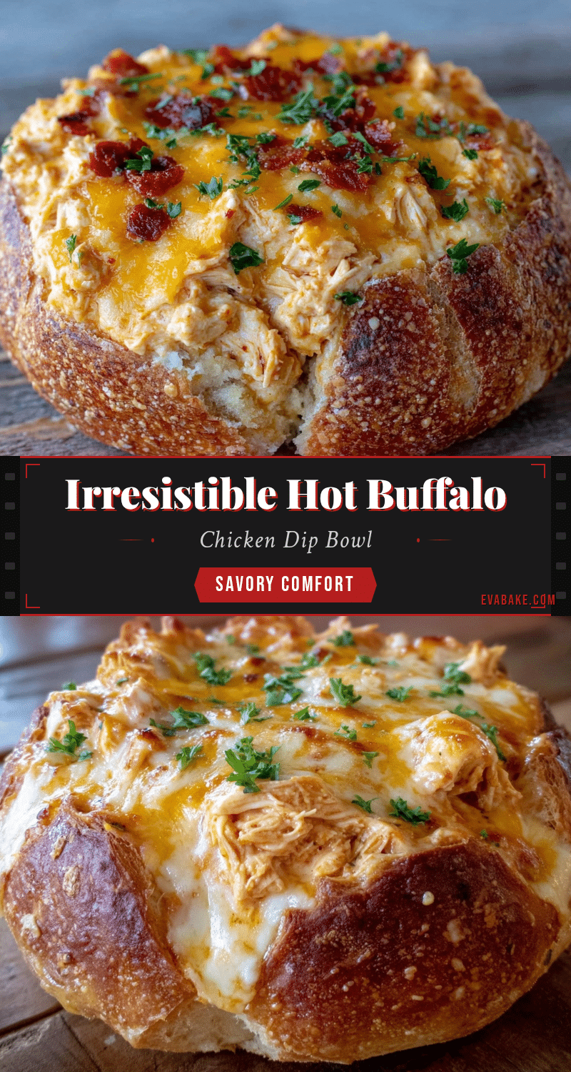 Buffalo Chicken Dip Bread Bowl recipe