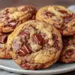 chewy brown butter chocolate chip cookies - featured image