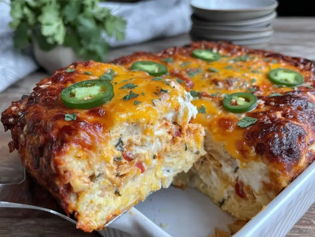 chicken enchilada casserole - featured image
