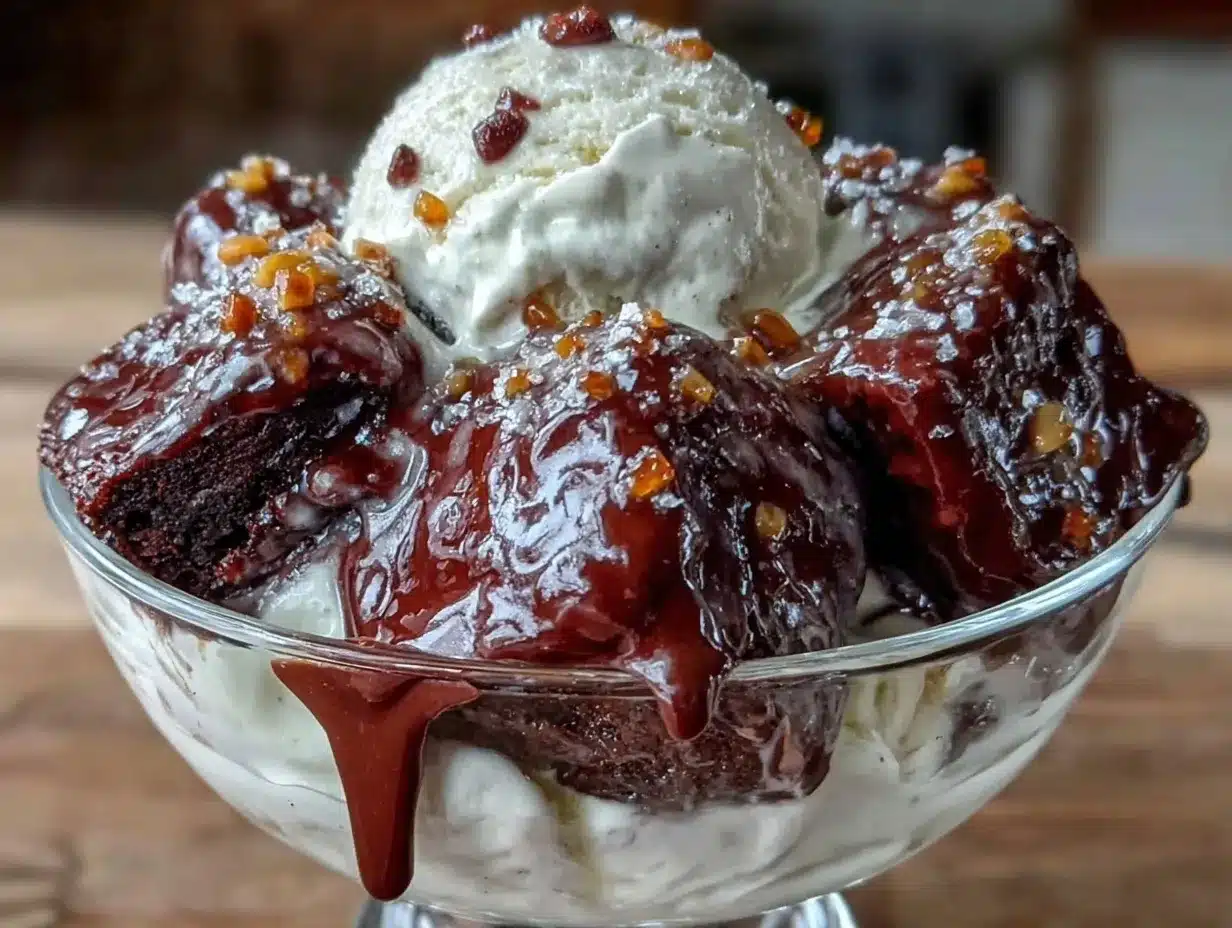 chocolate stout brownie sundae preparation steps