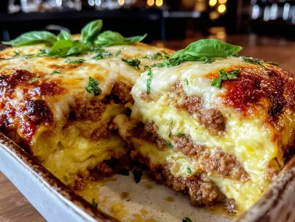 classic lasagna with meat sauce - featured image